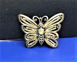 Dark gold butterfly pin with small beads